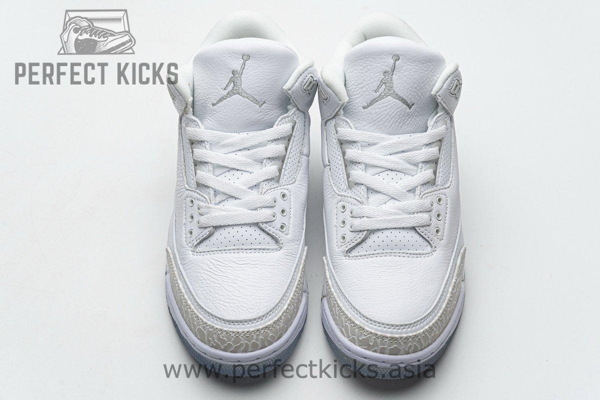 136064-111 Air Jordan 3 Retro Pure White - Image 4
