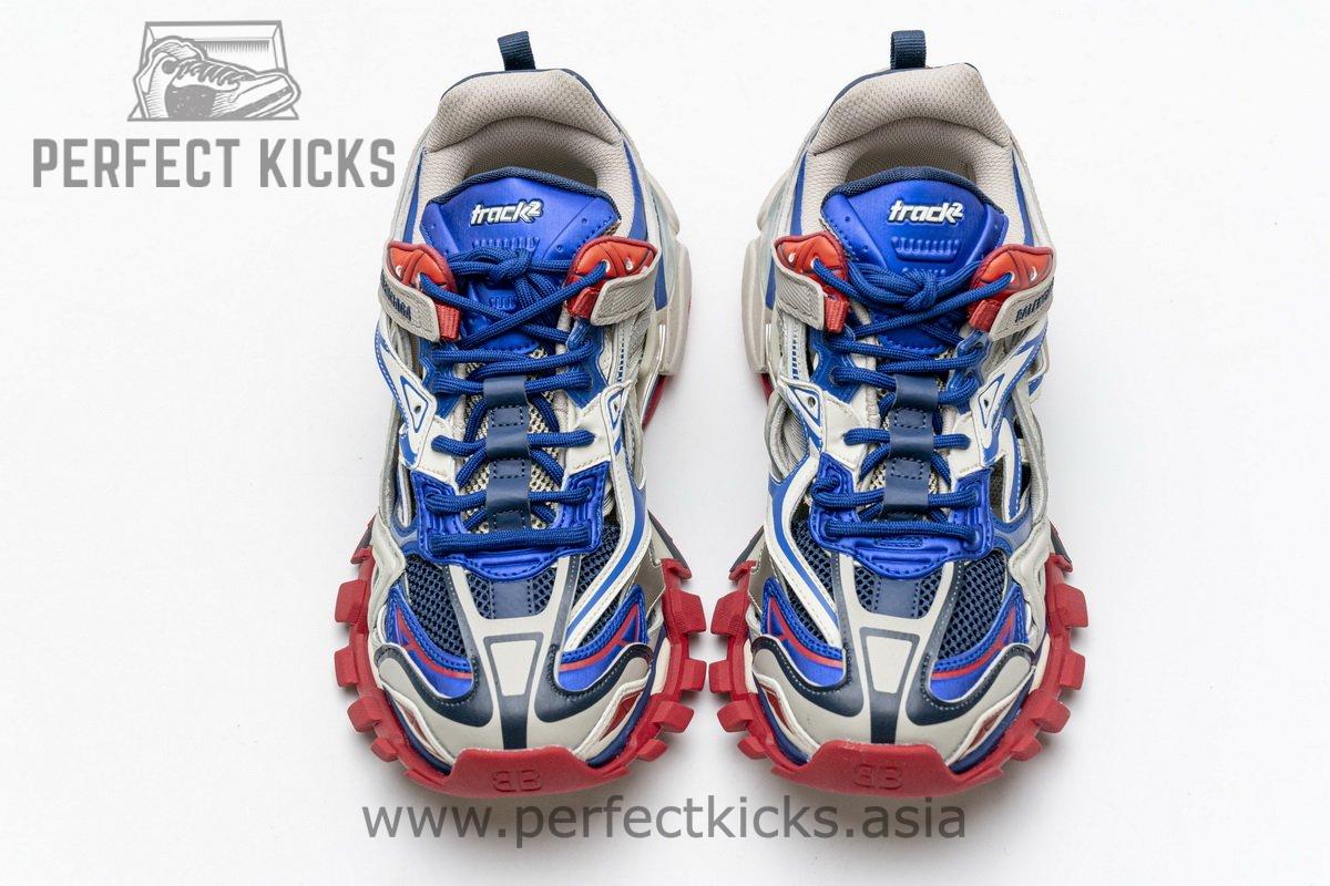 570391 W2GN2 8570 Blenciaga Track 2 Sneaker Beige Blue - Image 4