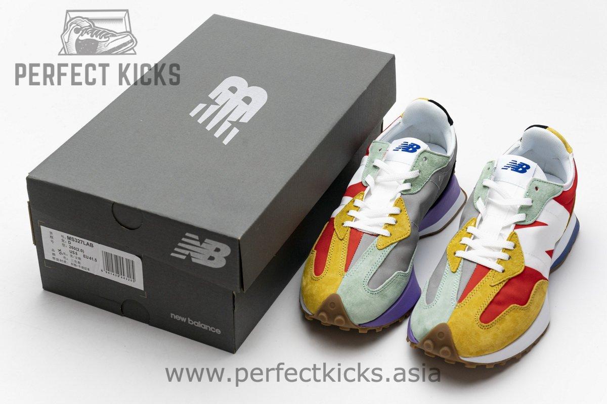 NB327LAB New Balance White Red Yellow - Image 3