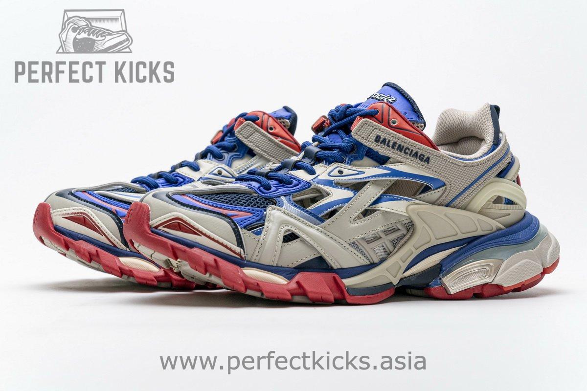 570391 W2GN2 8570 Blenciaga Track 2 Sneaker Beige Blue - Image 6