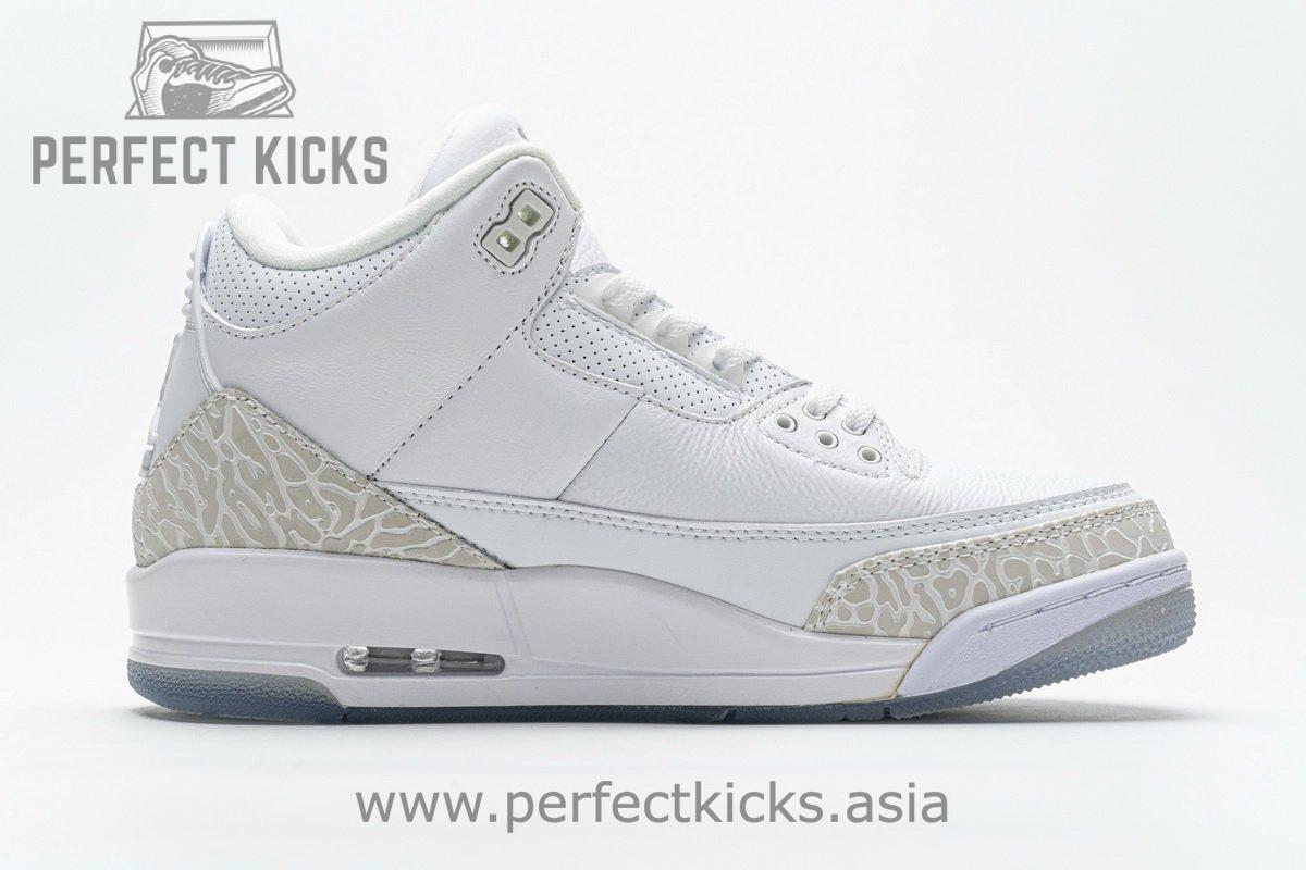 136064-111 Air Jordan 3 Retro Pure White - Image 11