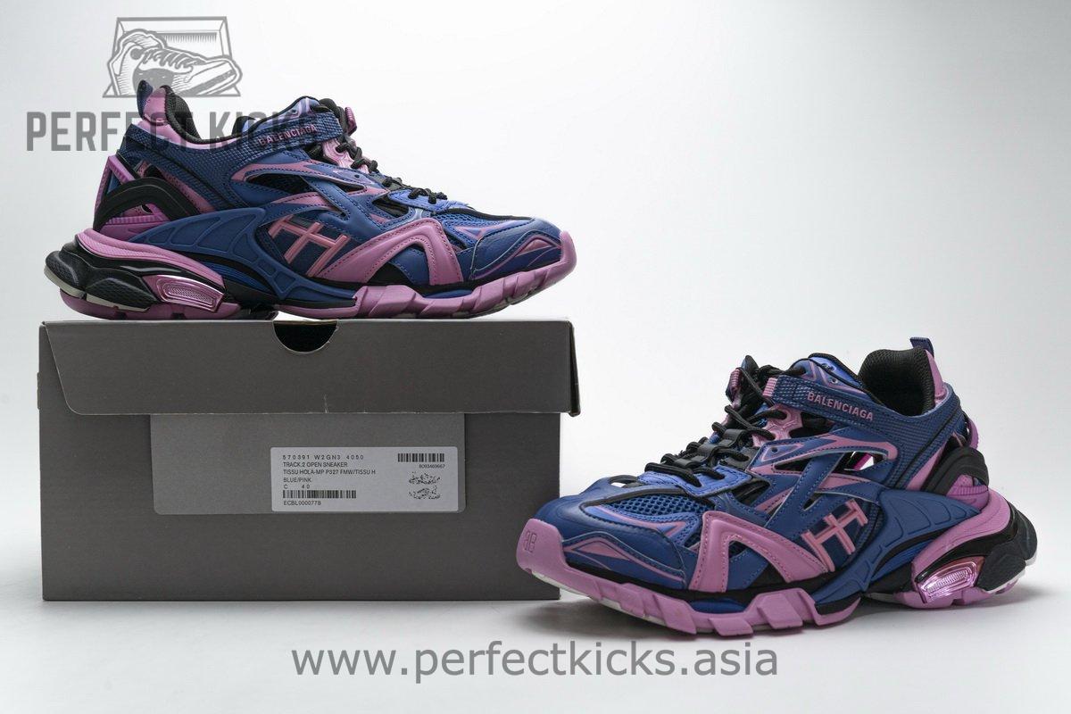 570391 W2GN3 4050 Blenciaga Track 2 Sneaker Blue Pink - Image 2