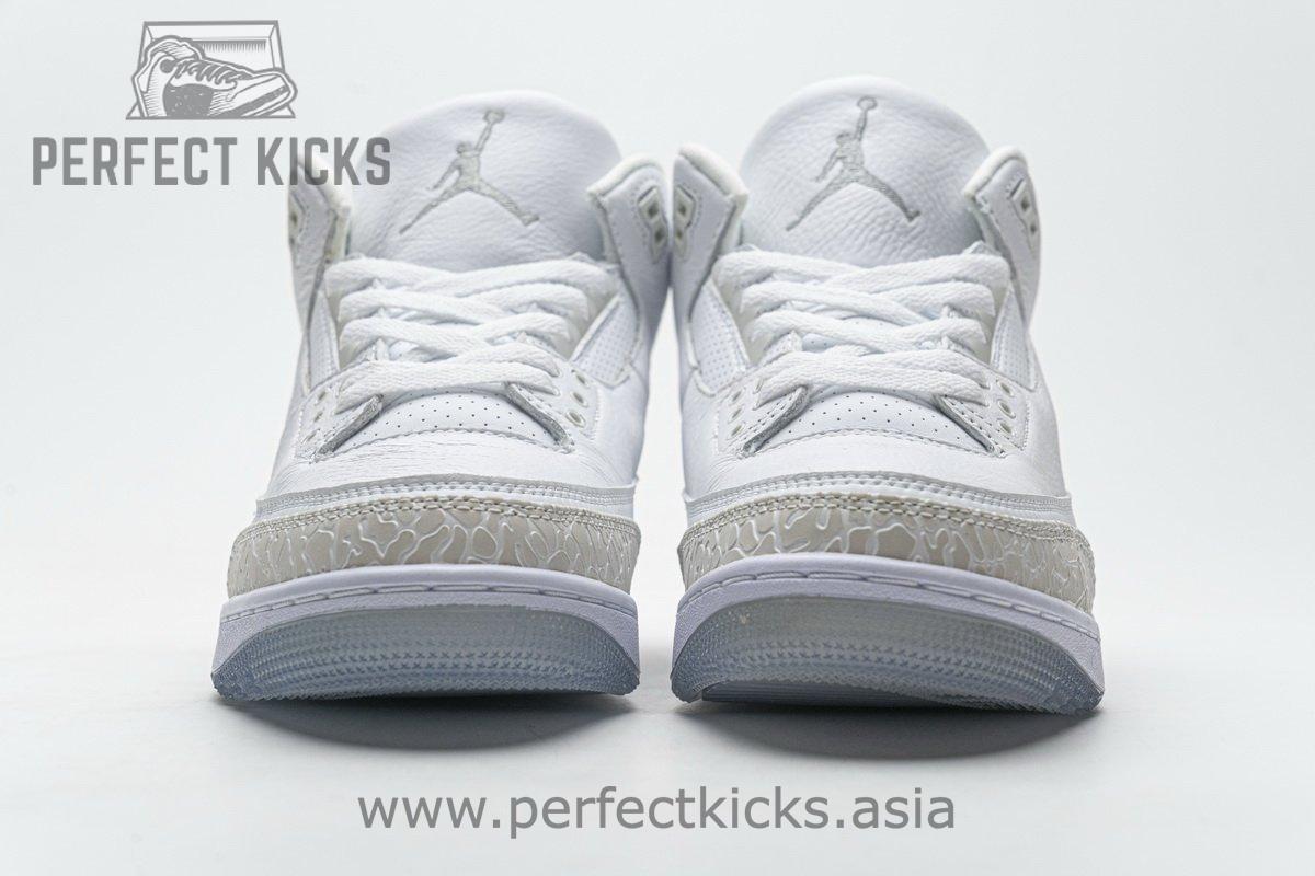 136064-111 Air Jordan 3 Retro Pure White - Image 5