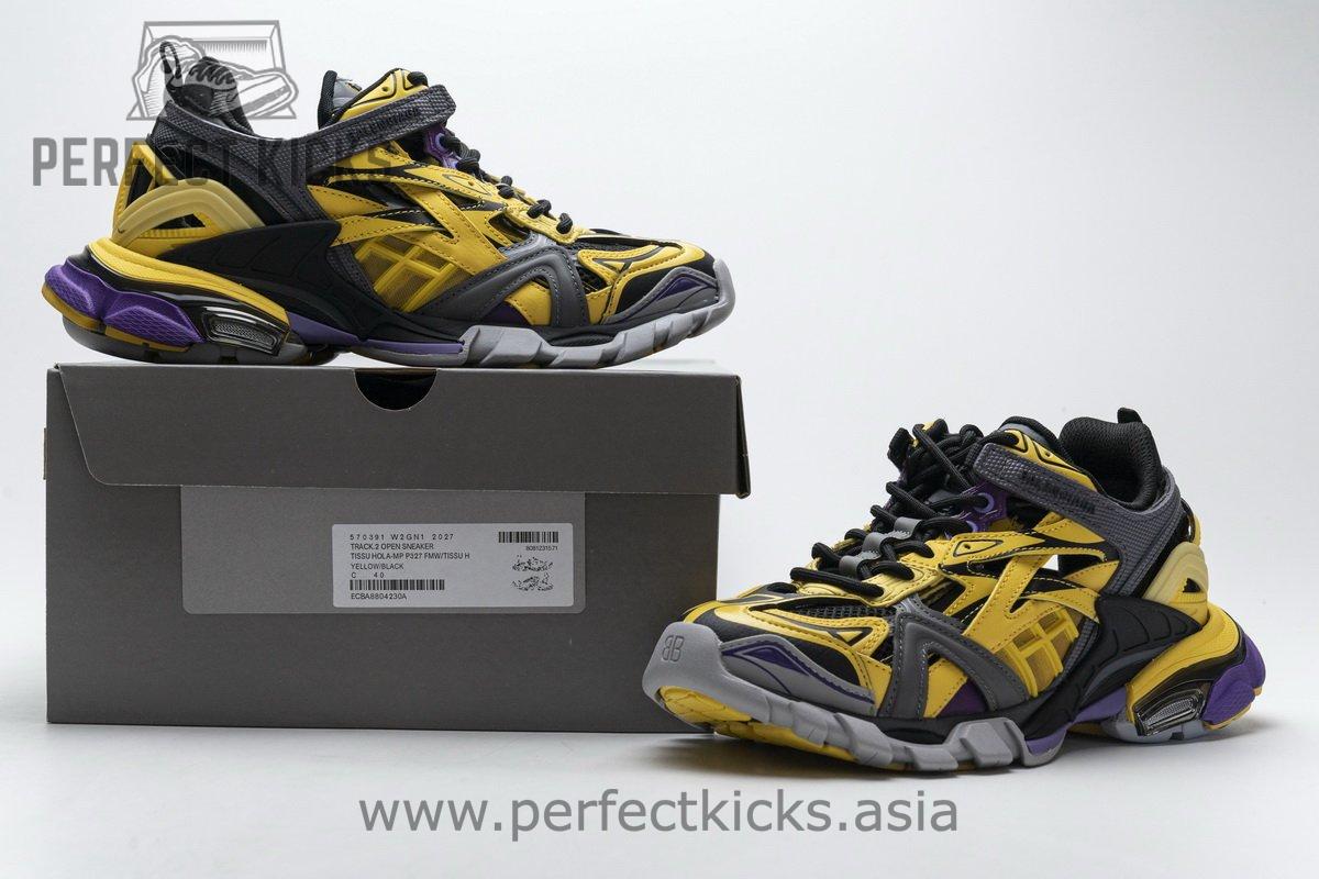 570391 W2GN1 2027 Blenciaga Track 2 Sneaker Yellow Black - Image 2