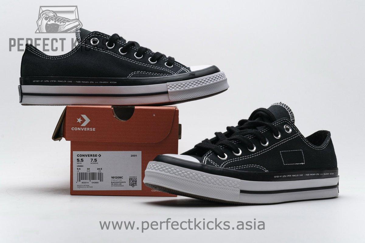 161209C Fragment x Moncler Converse CTAS LIFT OX Black White - Image 2