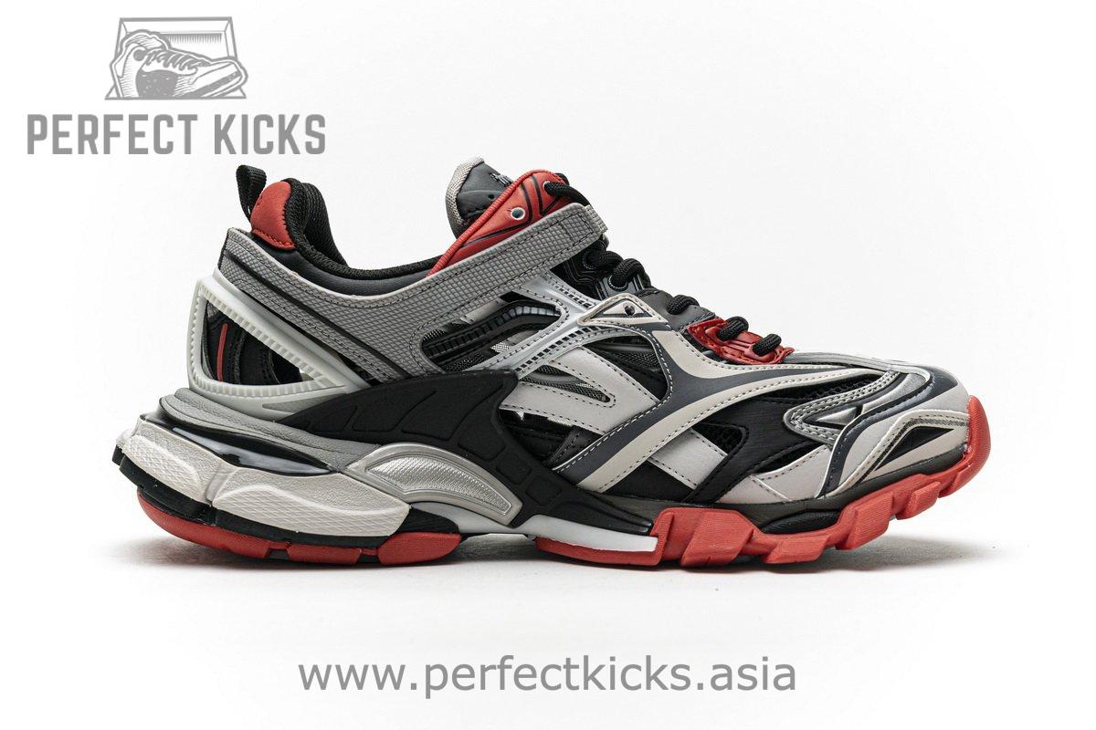 570391 W2GN3 1003 Blenciaga Track 2 Sneaker Grey Red - Image 9