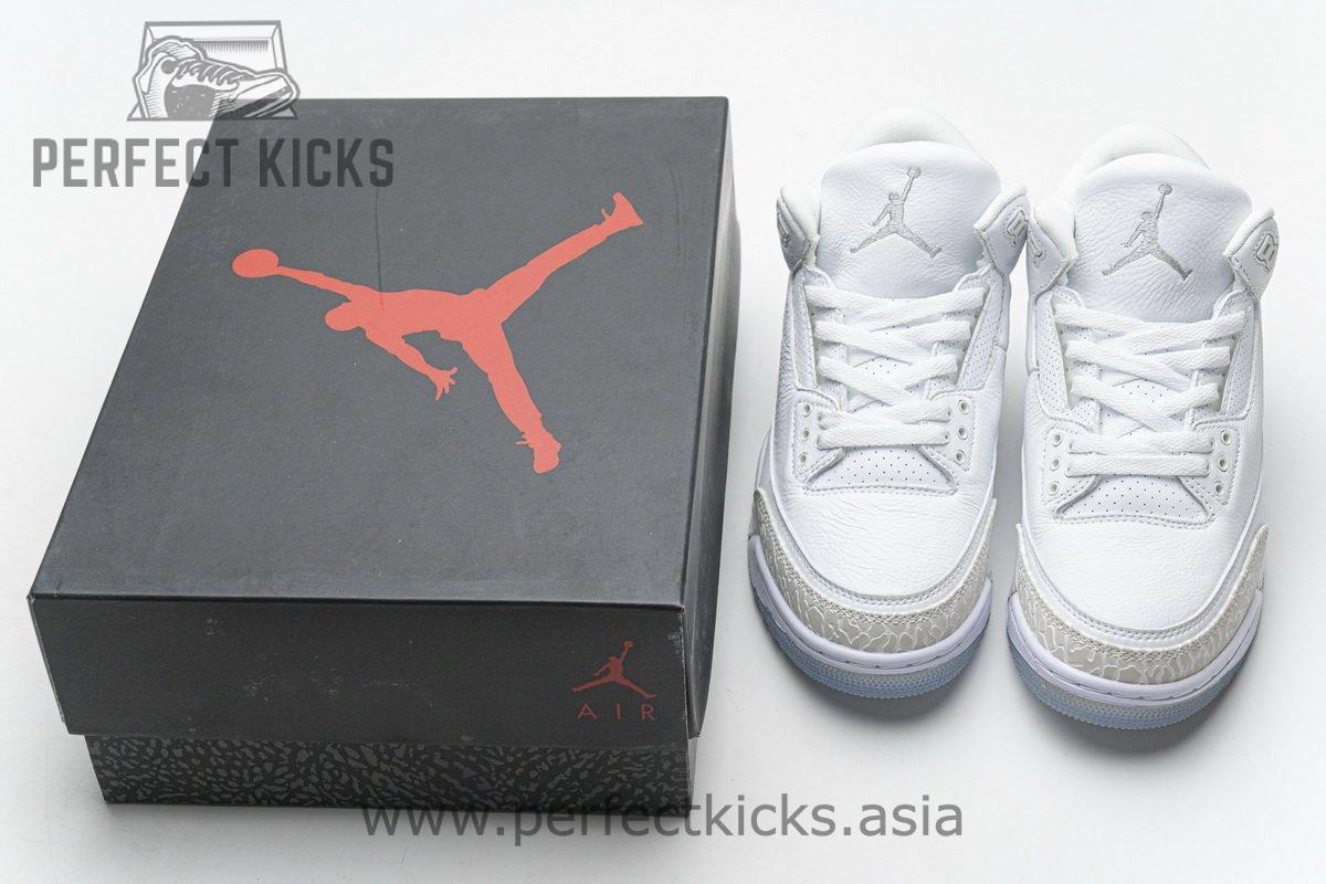 136064-111 Air Jordan 3 Retro Pure White - Image 3