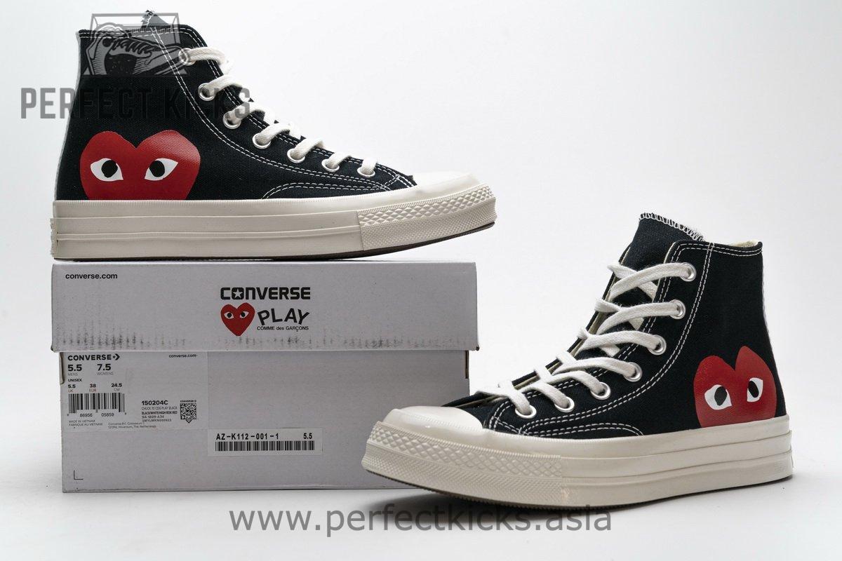 150204C CDG Play x Converse Chuck Taylor All Star 70 High Top - Image 2