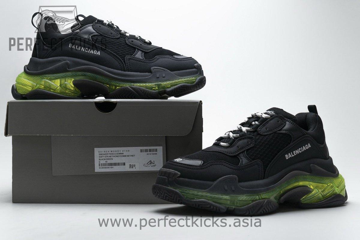 541624 W09O1 2140 Balenciaga Triple S Black Green - Image 2