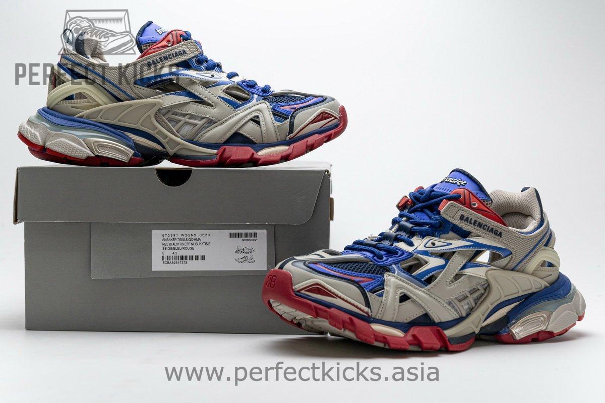 570391 W2GN2 8570 Blenciaga Track 2 Sneaker Beige Blue - Image 2