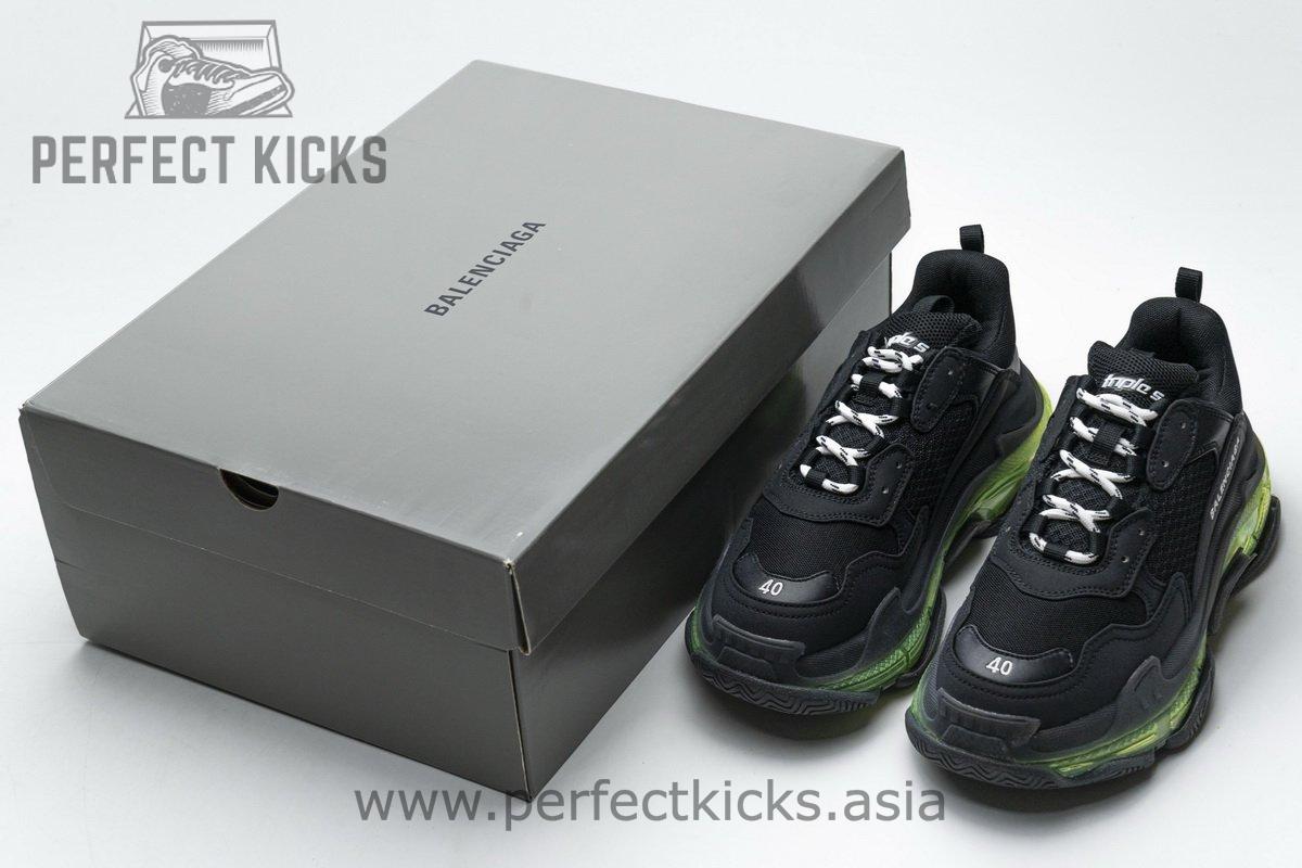 541624 W09O1 2140 Balenciaga Triple S Black Green - Image 3