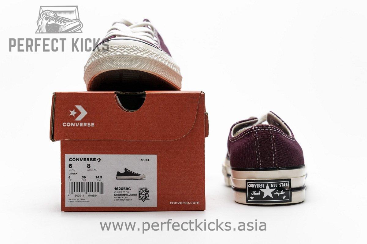 162059C Converse Chuck 70 OX Dark Burgundy Black Egret - Image 2