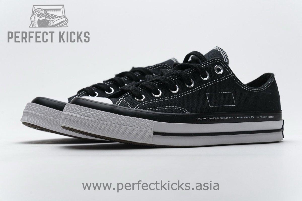 161209C Fragment x Moncler Converse CTAS LIFT OX Black White - Image 6
