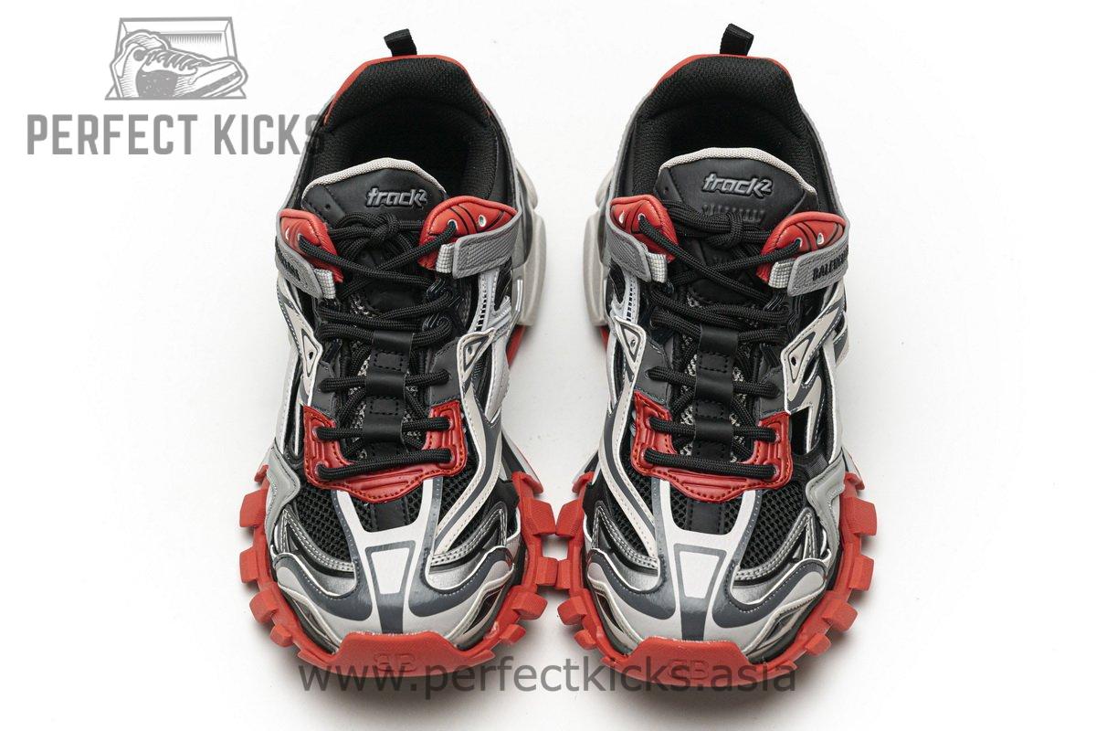 570391 W2GN3 1003 Blenciaga Track 2 Sneaker Grey Red - Image 4