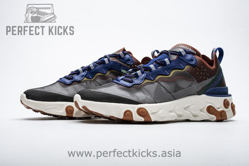 Nike React Element 87 MossBlackDeep Royal Blue AO1090-200 - Image 6