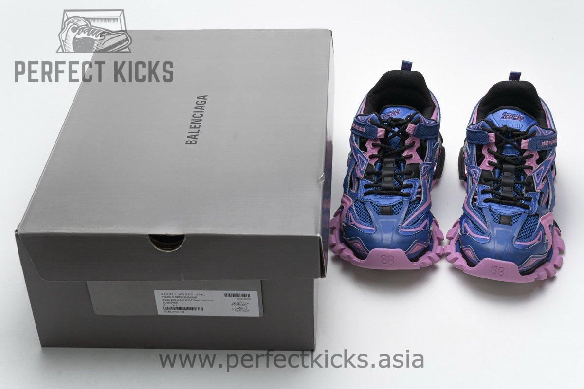 570391 W2GN3 4050 Blenciaga Track 2 Sneaker Blue Pink - Image 3