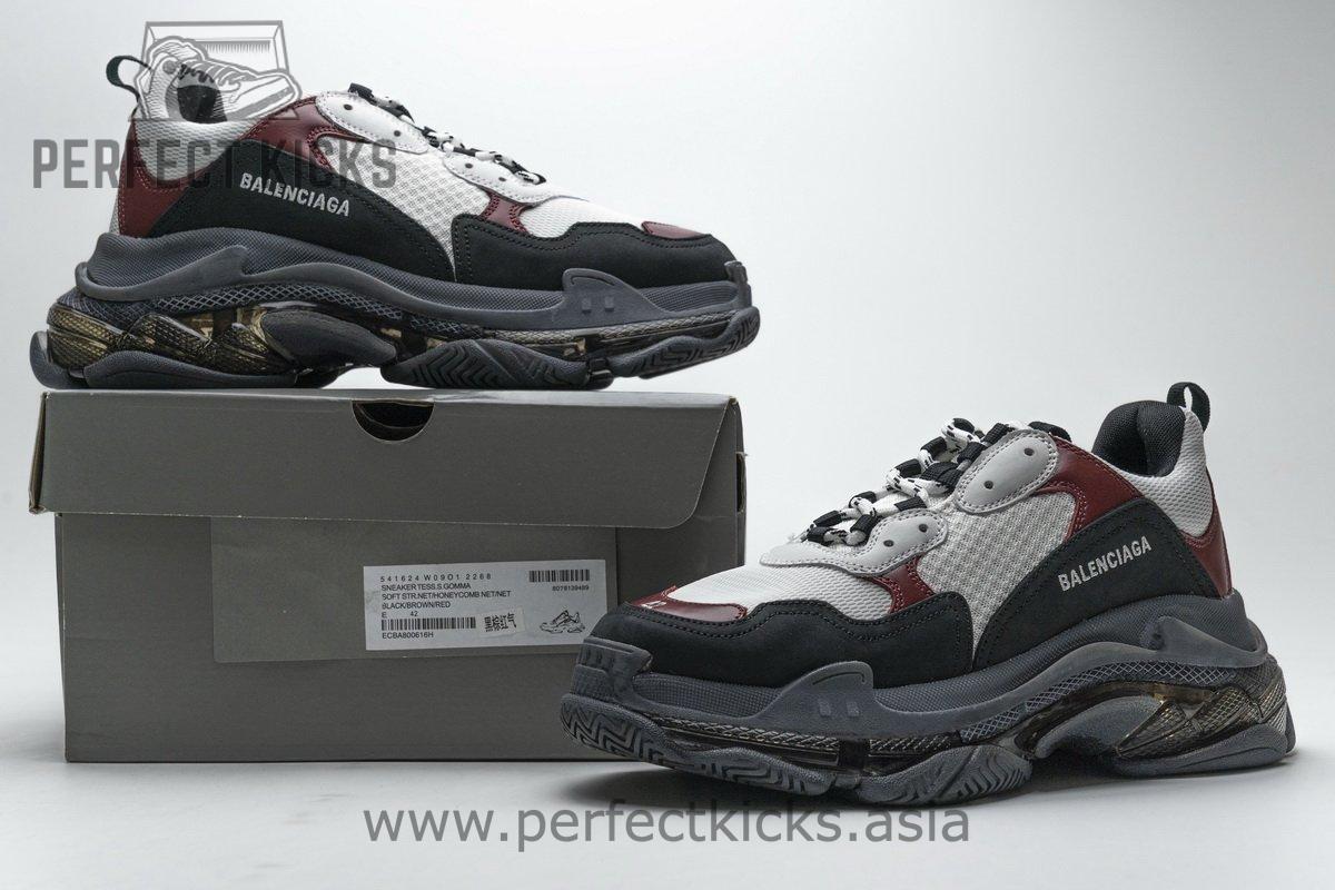 541624 W09O1 2268 Balenciaga Triple S Black Brown Red - Image 2