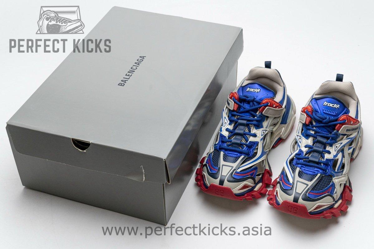 570391 W2GN2 8570 Blenciaga Track 2 Sneaker Beige Blue - Image 3