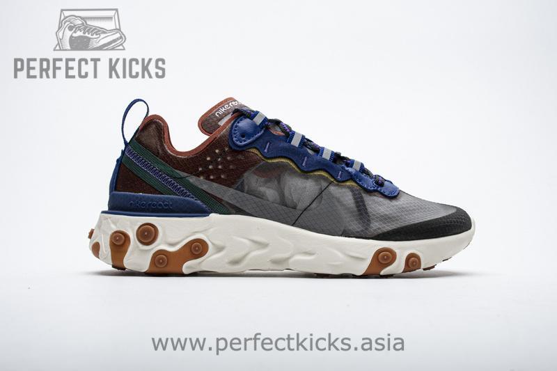 Nike React Element 87 MossBlackDeep Royal Blue AO1090-200 - Image 7