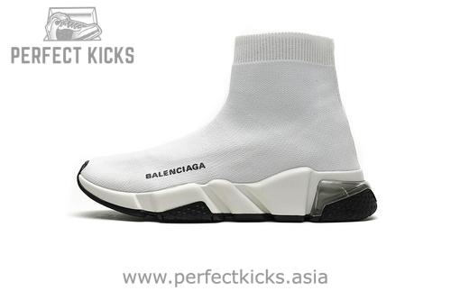 Balenciaga Speed Clear Sole Sneaker White Black