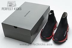 Balenciaga Speed Clear Sole Sneaker Black Red - Image 5