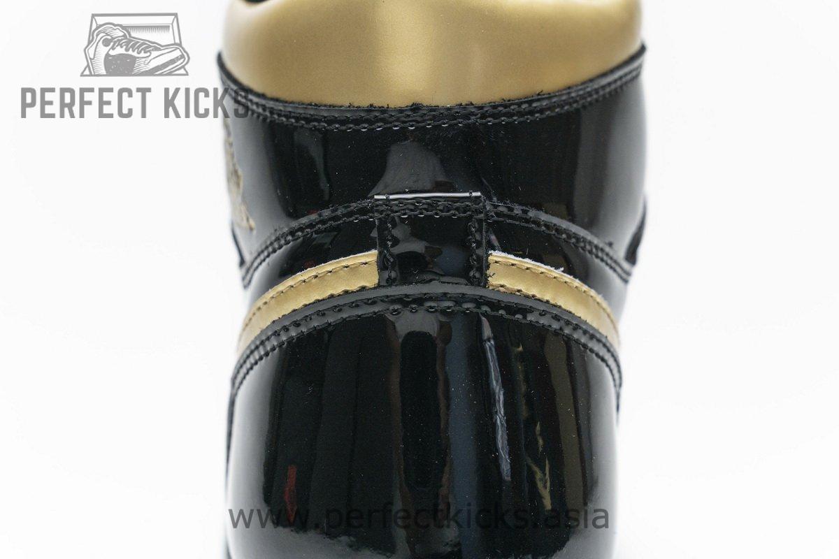 555088-032 Air Jordan 1 High OG Patent Black Metallic Gold - Image 13