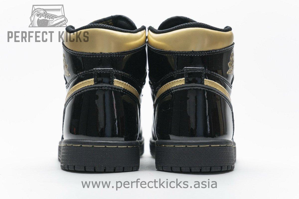 555088-032 Air Jordan 1 High OG Patent Black Metallic Gold - Image 7