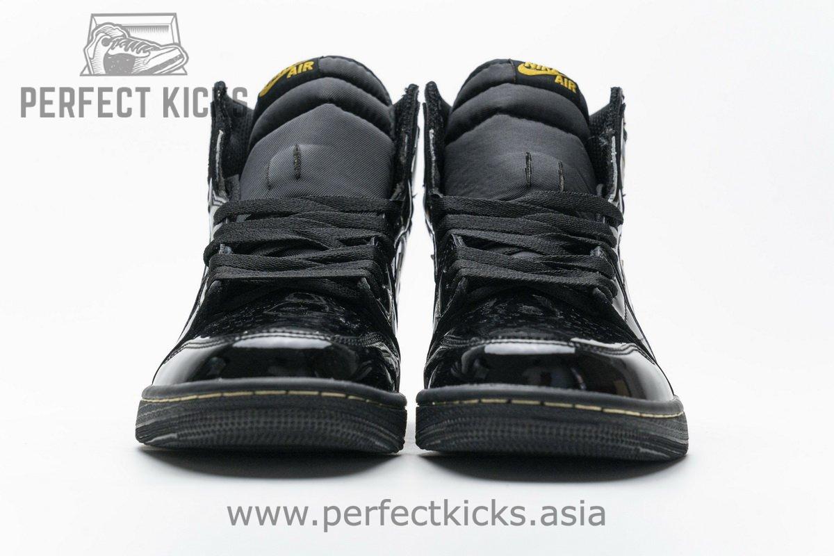 555088-032 Air Jordan 1 High OG Patent Black Metallic Gold - Image 8