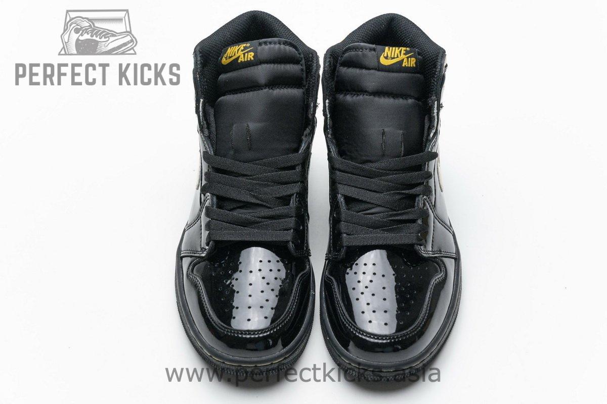 555088-032 Air Jordan 1 High OG Patent Black Metallic Gold - Image 3