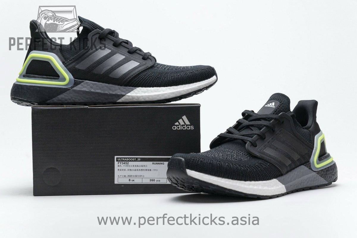 FY3452 adidas Ultra BOOST 20 CONSORTIUM Black Grey Green Real Boost - Image 3