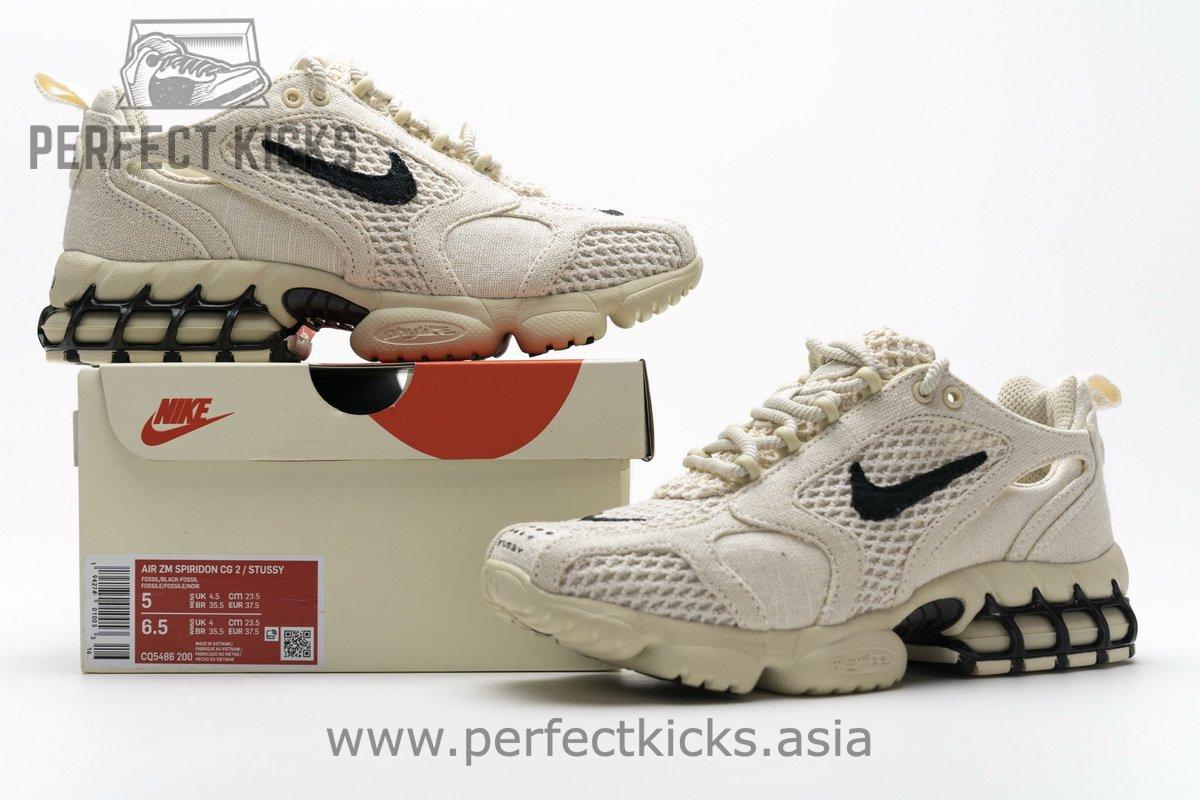 CQ5486-200 Stussy X Nike Air Zoom Spiridon Caged 2 Fossil - Image 2