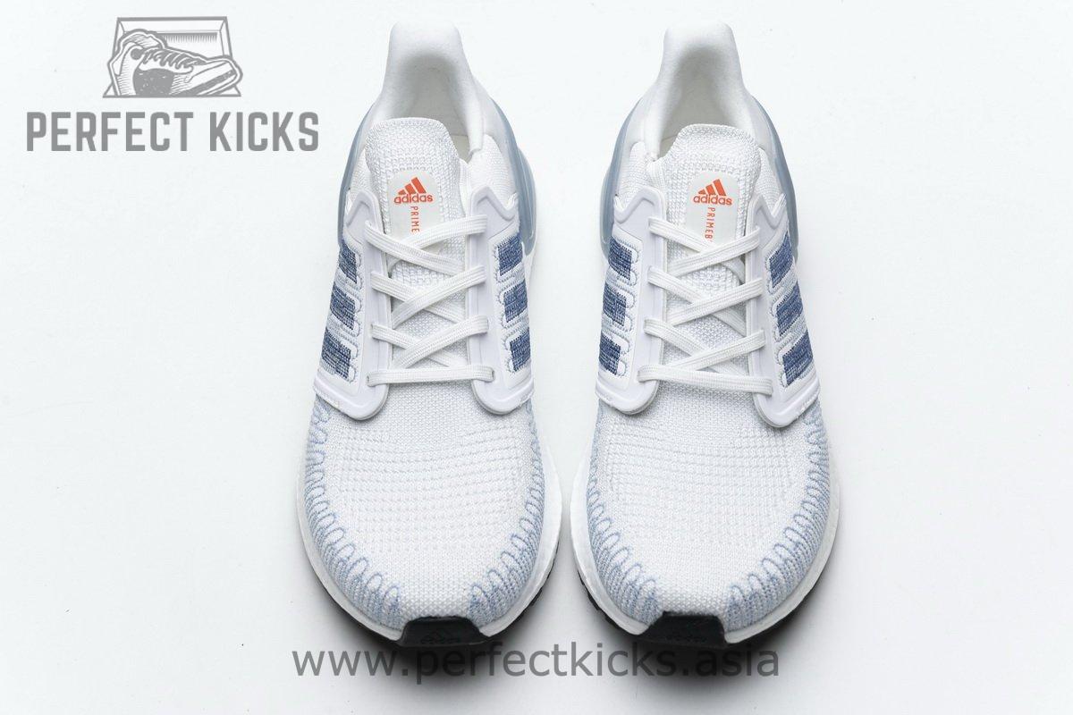 FY3454 adidas Ultra BOOST 20 White Light Blue - Image 4