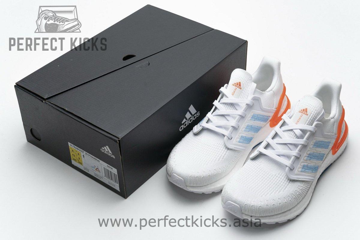 EG0768 adidas Ultra BOOST 20 Primeblue White Blue Orange - Image 3