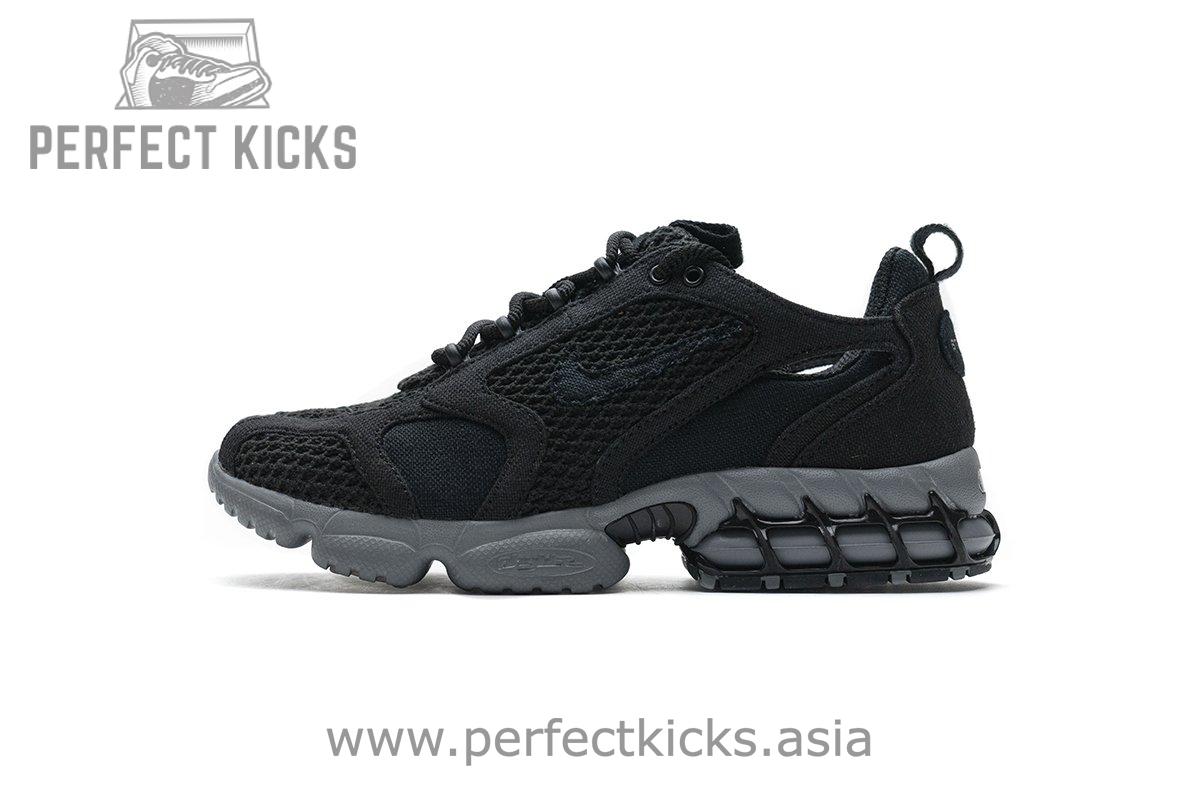 CQ5486-001 Stussy x Nike Air Zoom Spiridon Cage 2 Black Cool Grey