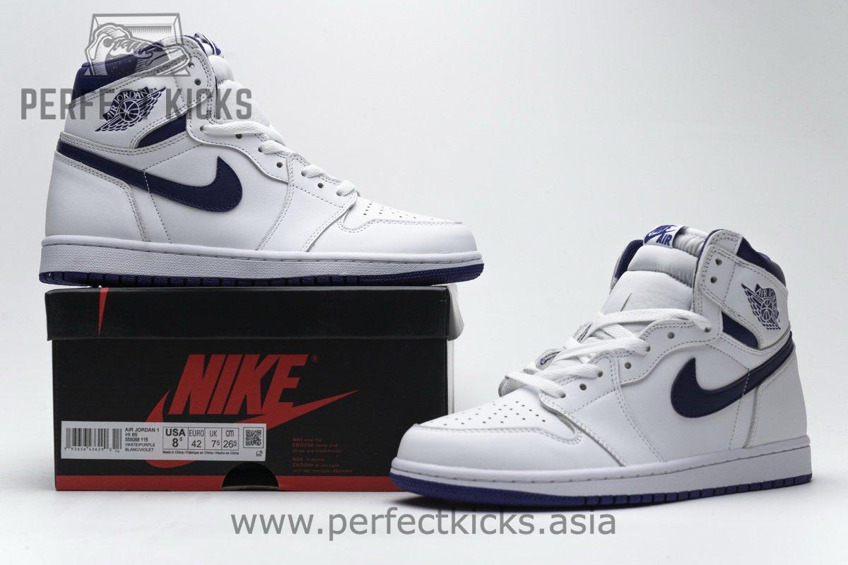 555088-115 Air Jordan 1 Retro High OG White Purple - Image 3