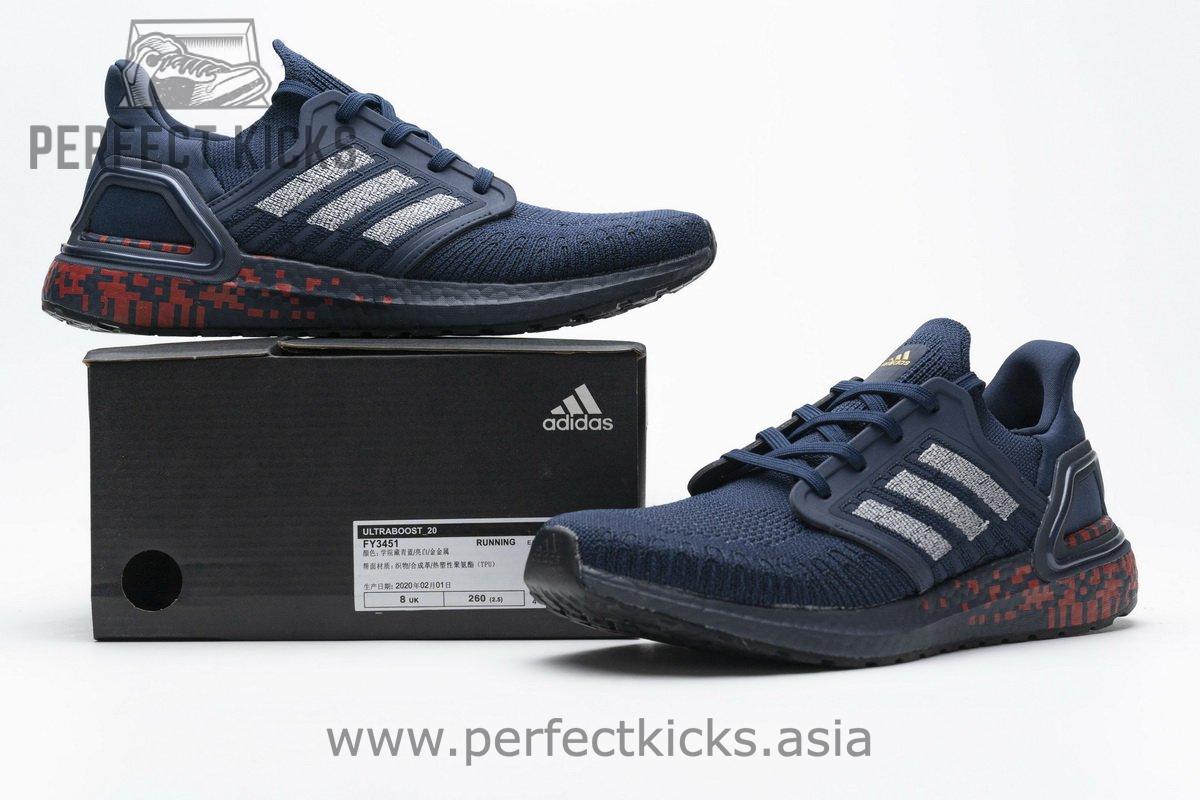 FY3451 adidas Ultra BOOST 20 CONSORTIUM Dark Blue Red Real Boost - Image 3