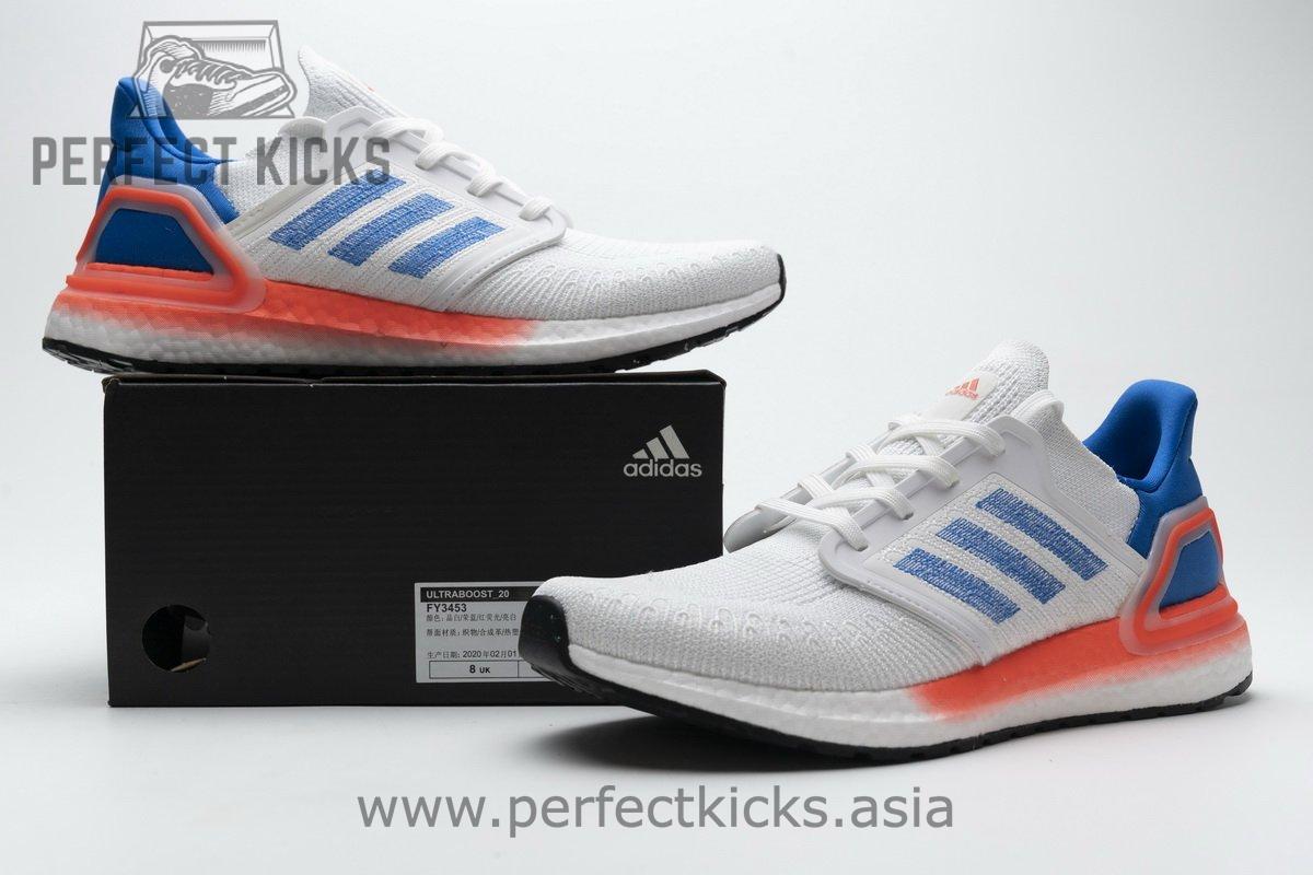 FY3453 adidas Ultra BOOST 20 White Blue - Image 3