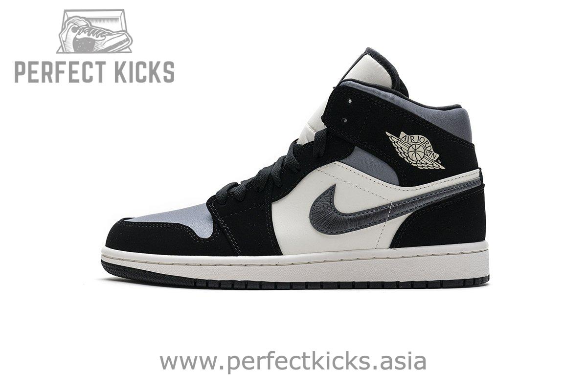 852542-011 Air Jordan 1 Mid Satin Grey