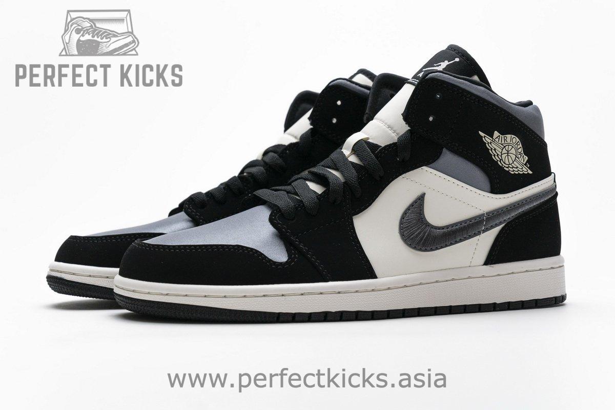 852542-011 Air Jordan 1 Mid Satin Grey - Image 6