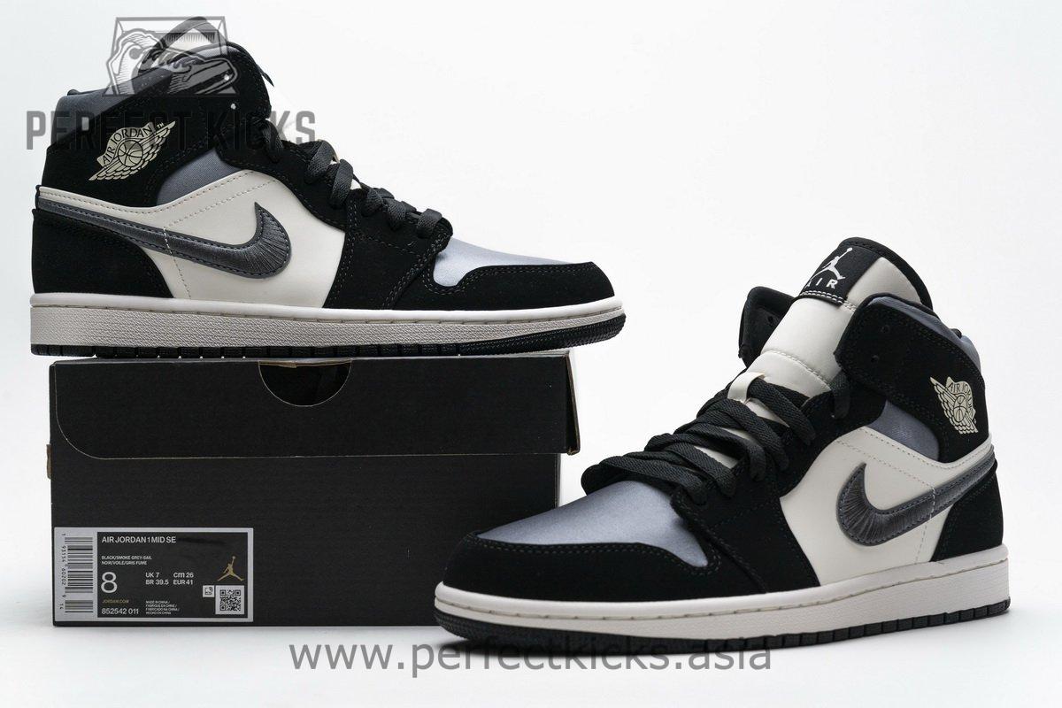 852542-011 Air Jordan 1 Mid Satin Grey - Image 3