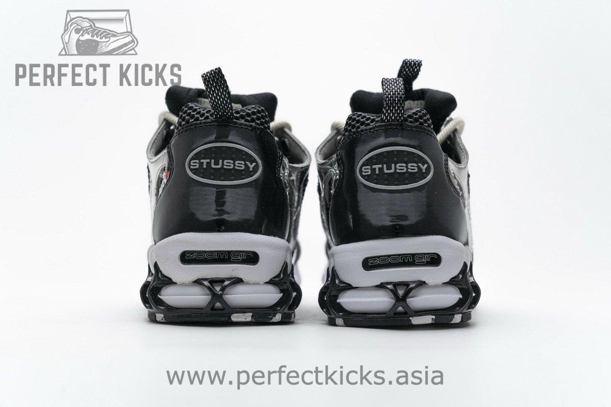 CU1854-001 Stussy x Nike Air Zoom Spiridon Cage 2 Black Silver - Image 5