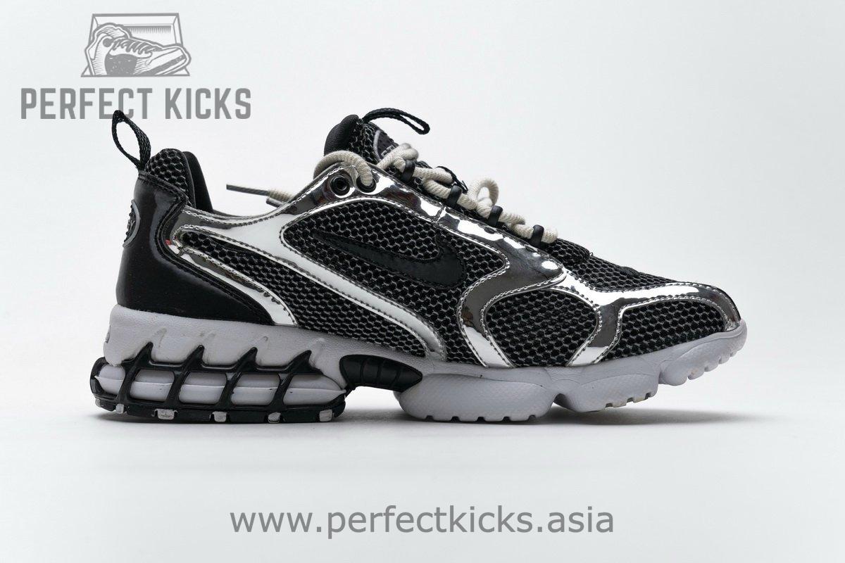 CU1854-001 Stussy x Nike Air Zoom Spiridon Cage 2 Black Silver - Image 16