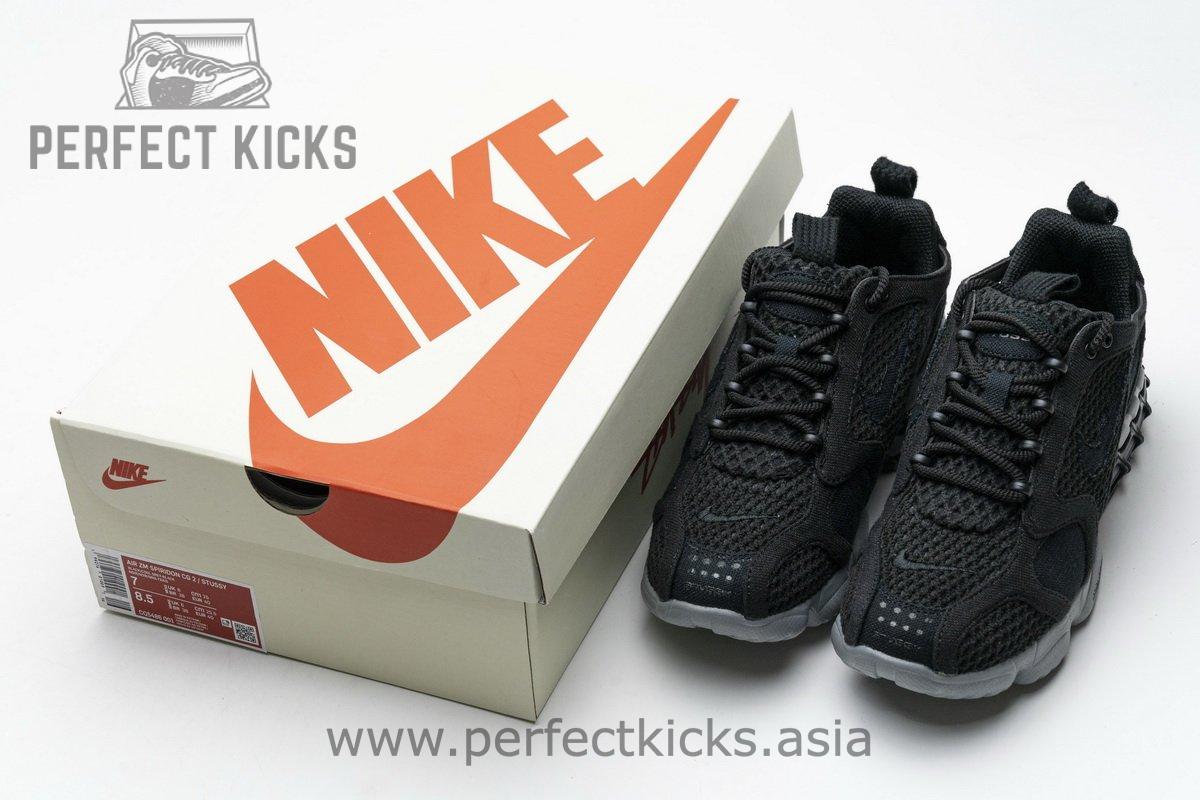 CQ5486-001 Stussy x Nike Air Zoom Spiridon Cage 2 Black Cool Grey - Image 2