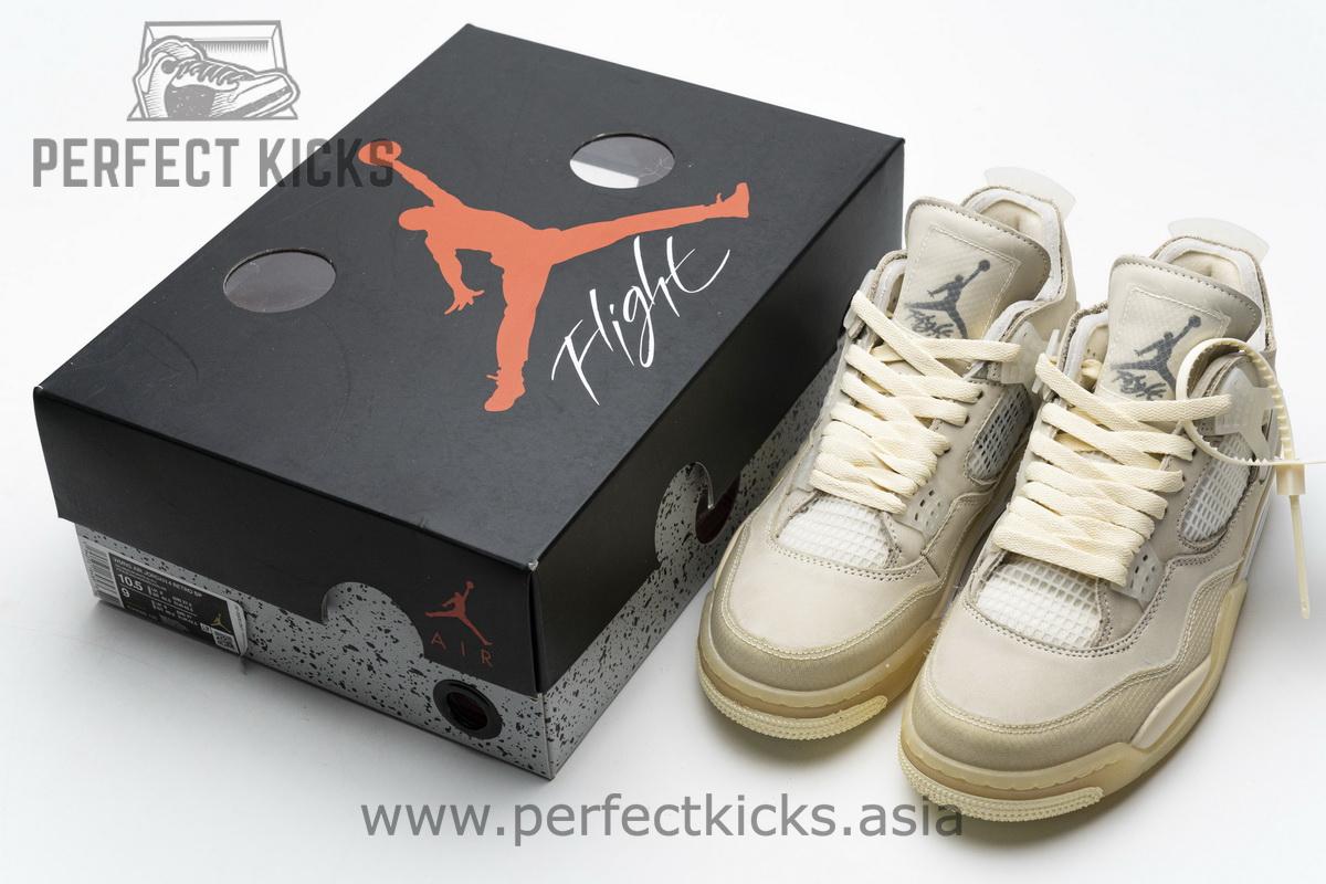 OFF White x Air Jordan 4 Sail - Image 3