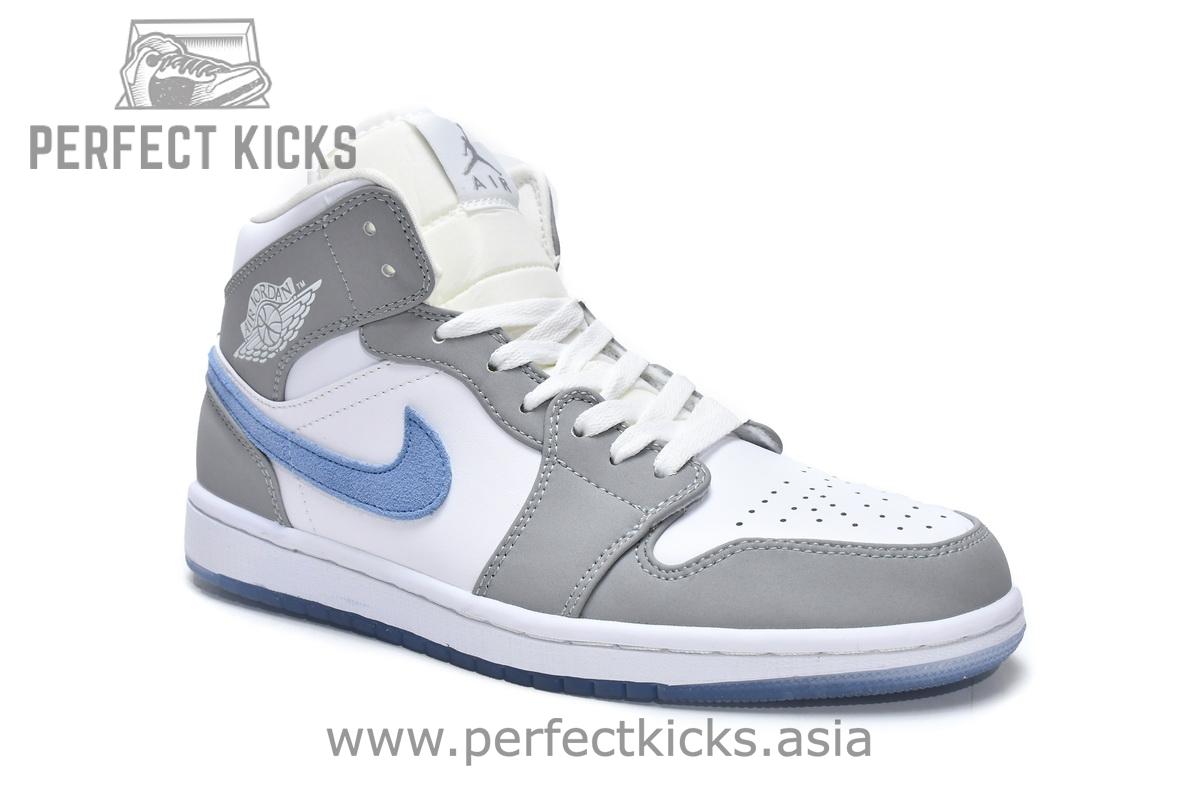 BQ6472-105 Air Jordan 1 Mid Wolf Grey Aluminum - Image 5