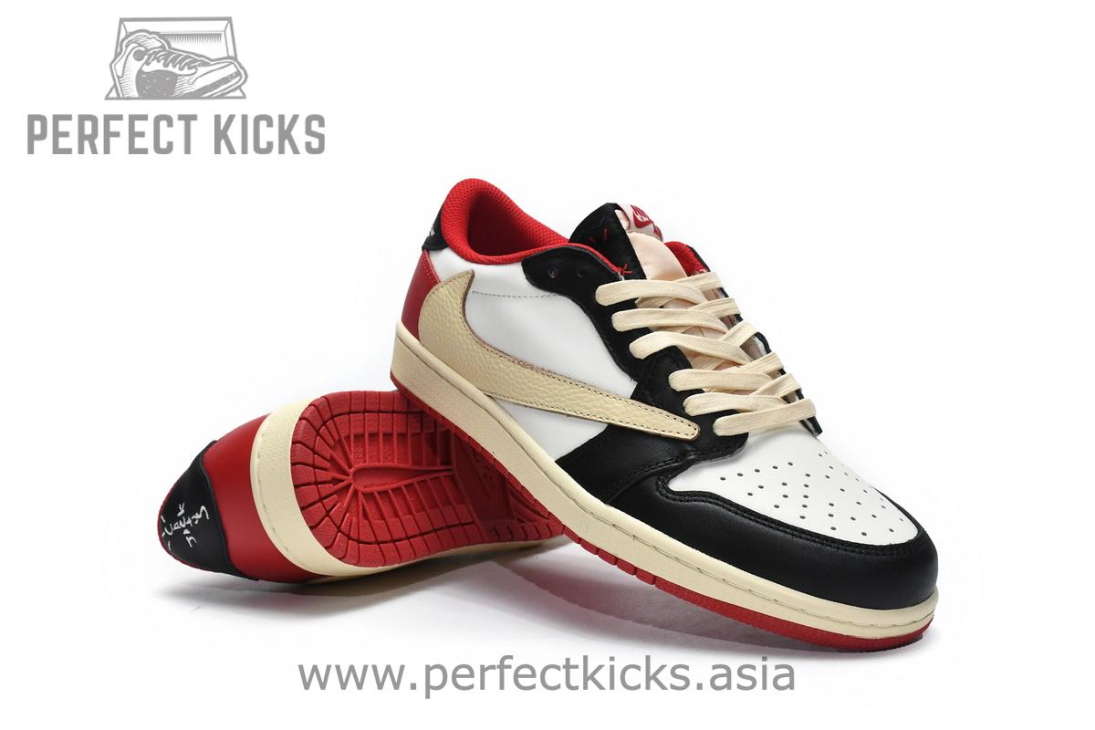 DM7866-166 Travis Scott x Air Jordan 1 Low Black Red - Image 3
