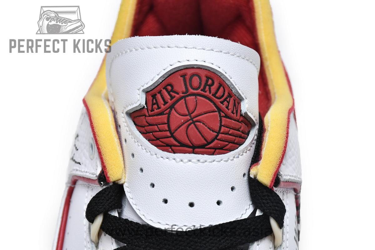 DJ4375-106 Off White x Air Jordan 2 Retro Low SP White and Varsity Red - Image 6