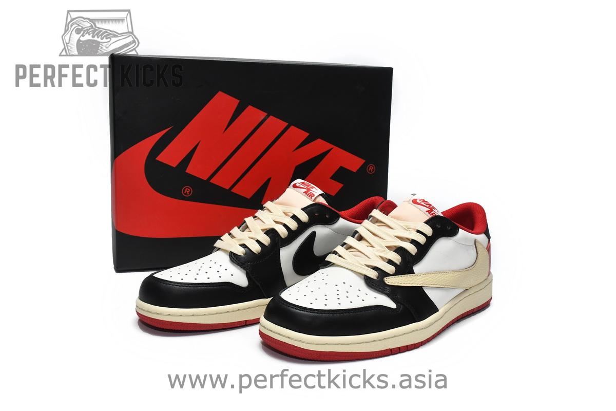 DM7866-166 Travis Scott x Air Jordan 1 Low Black Red - Image 2