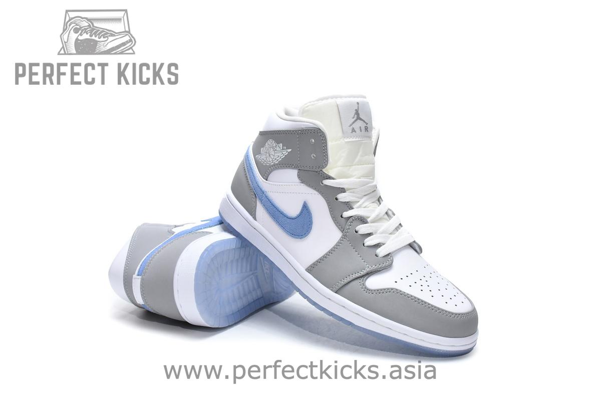 BQ6472-105 Air Jordan 1 Mid Wolf Grey Aluminum - Image 4