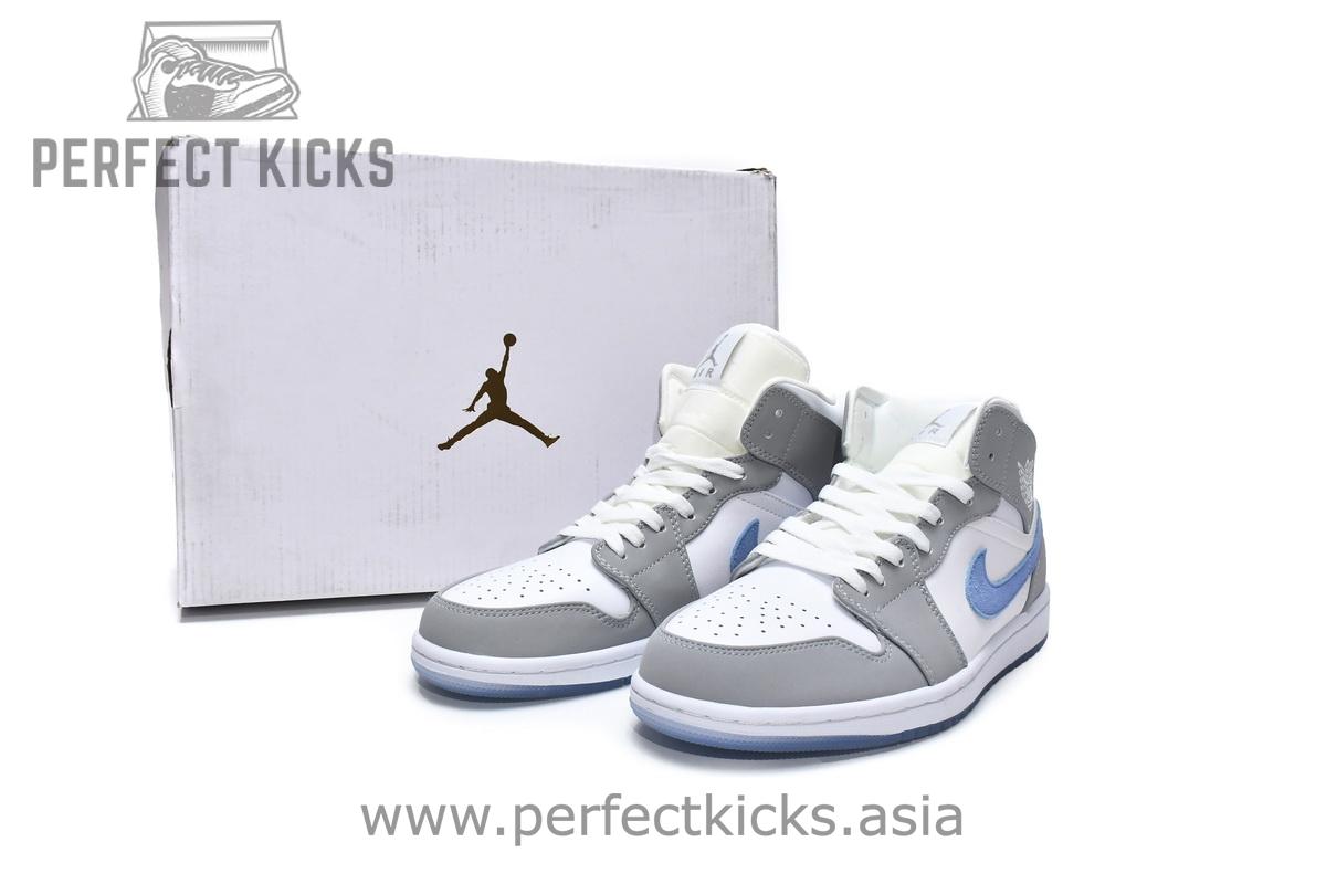 BQ6472-105 Air Jordan 1 Mid Wolf Grey Aluminum - Image 2